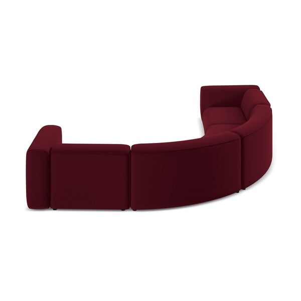 Divano angolare burgundy con rivestimento in velluto Ekahi – Makamii-image-4