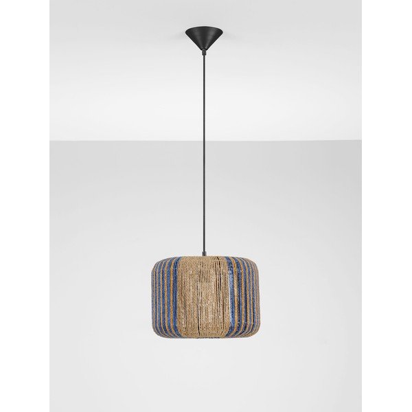 Lampadario blu/di colore naturale con rivestimento in corda ø 33 cm Abby – Nova Luce-image-3