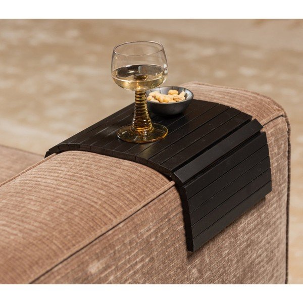 Bracciolo flessibile in legno nero per divano a vassoio - WOOOD-image-1