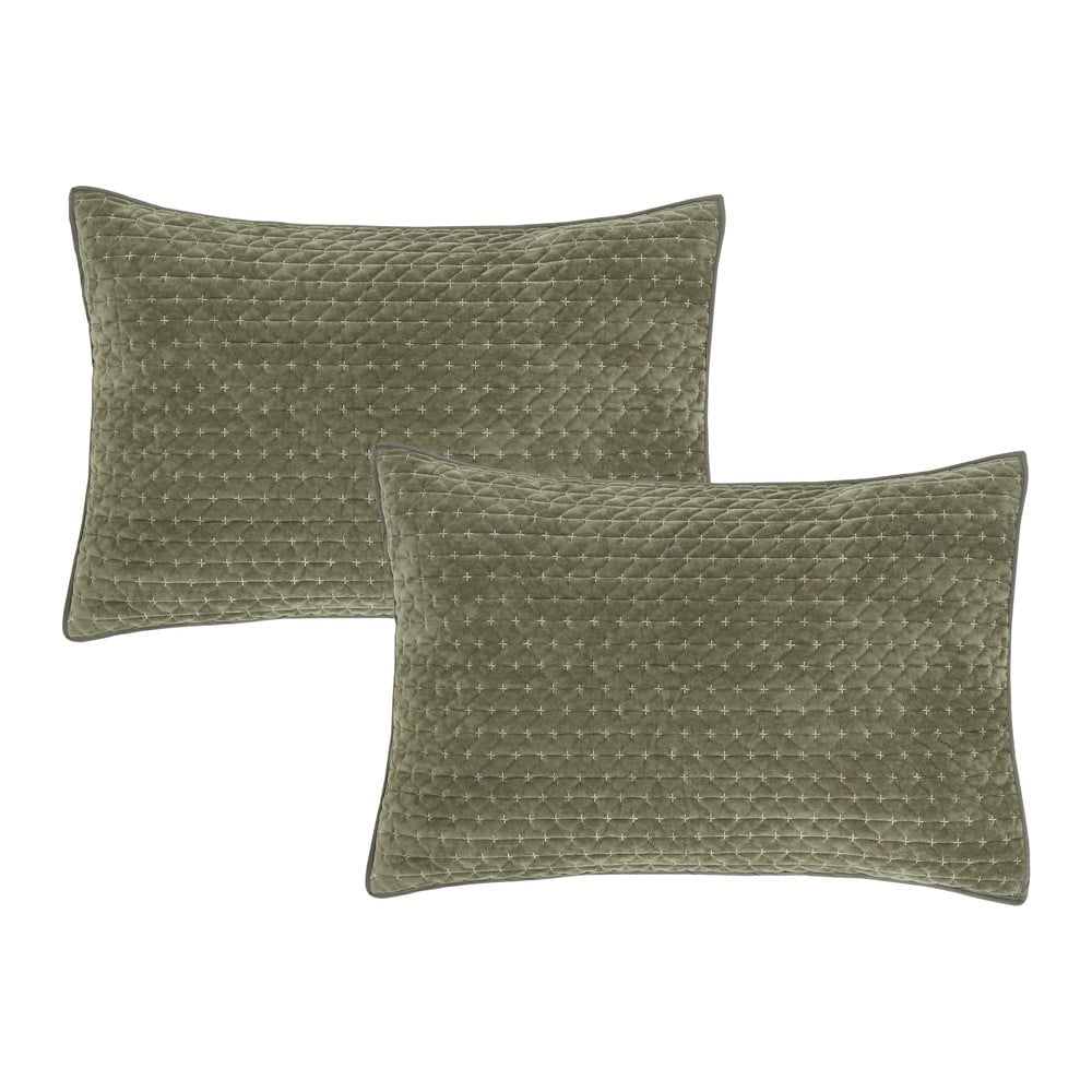 Federe decorative in set in velluto 2 pz 50x75 cm Attica Velvet Embroidered – Bianca | Federe