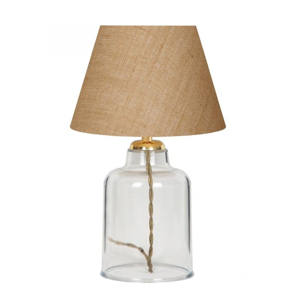 Lampada da tavolo beige con paralume in tessuto (altezza totale 30 cm) Baran – Opviq lights