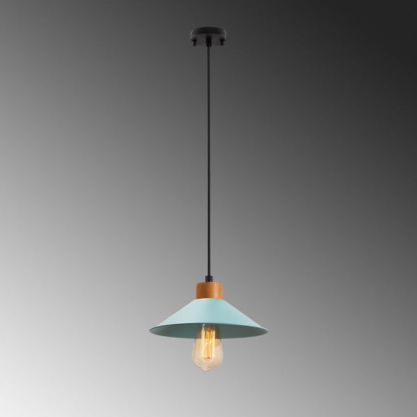 Lampadario turchese/di colore naturale con paralume in metallo ø 24 cm Manavgat – Opviq lights-image-4