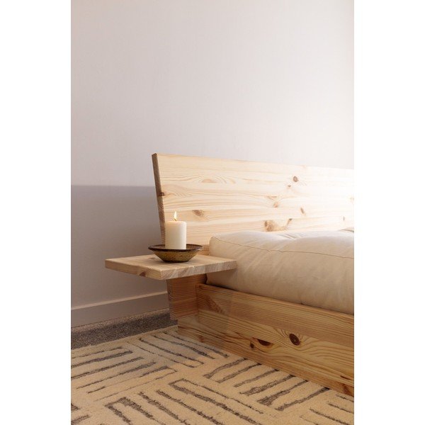 Letto matrimoniale colore naturale chiaro in pino massiccio con rete inclusa 140x200 cm Latch – Karup-image-4
