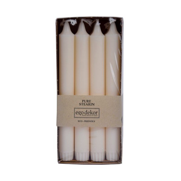 Set di 8 candele lunghe beige Ego Dekor ED, durata di combustione 7 h - Eco candles by Ego dekor-image-1