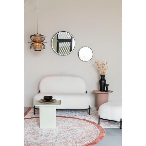 Divano bouclé crema 125 cm Polly - White Label-image-1