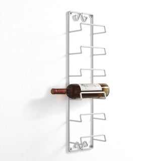 Portabottiglie da parete bianco in metallo per 6 bottiglie 16x68x10 cm Oste – Tomasucci