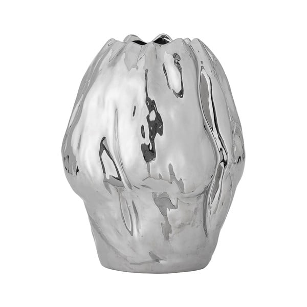 Vaso argentato in gres (altezza totale 29 cm) Bobby – Bloomingville-image-3