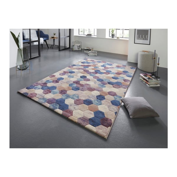 Tappeto blu-viola Arty Manosque, 160 x 230 cm - Elle Decoration-image-1