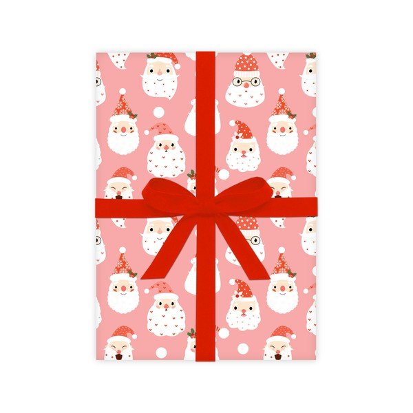 5 fogli di carta da regalo rosa e bianca, 50 x 70 cm Santas - eleanor stuart-image-2