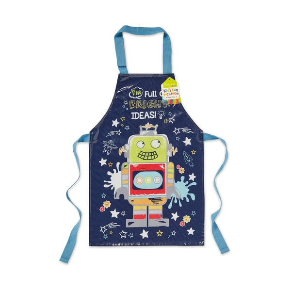 Grembiule da bambino in cotone blu Robot - Cooksmart ®