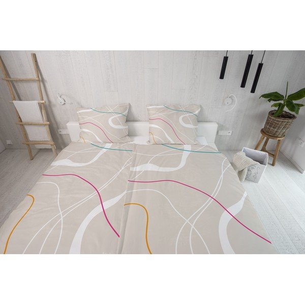 Biancheria da letto singola in cotone sateen beige 140x200 cm Little Touch of Colours - Butter Kings-image-2
