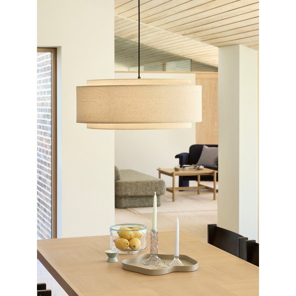Lampadario color crema in tessuto ø60x23 cm Sable – Hübsch-image-1