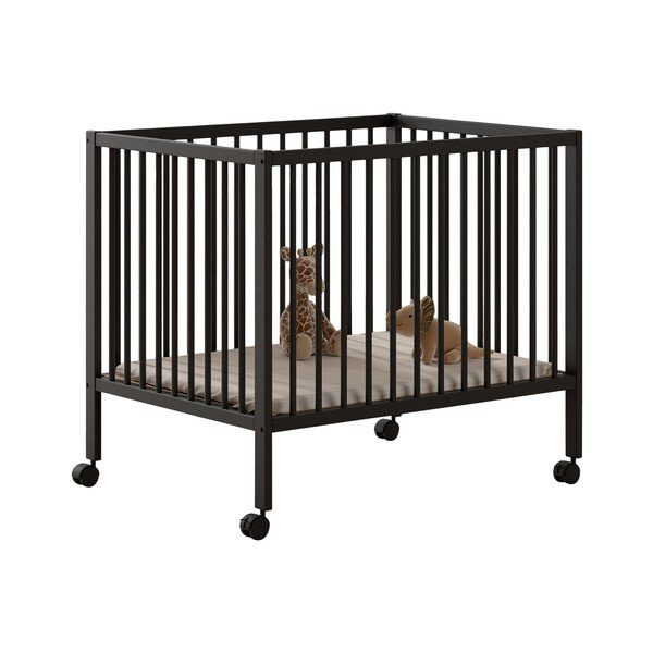 Lettino color antracite in faggio massiccio con altezza regolabile/con ruote 95x75 cm Dino – Vipack