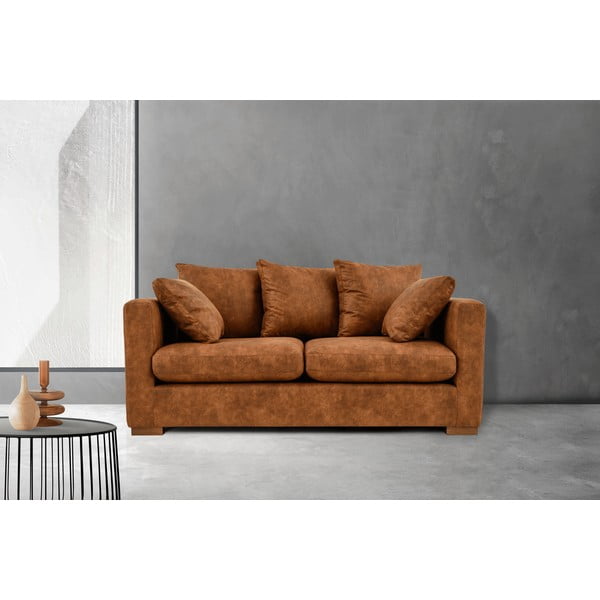 Divano in similpelle marrone cognac 175 cm Hamburg - Scandic-image-1