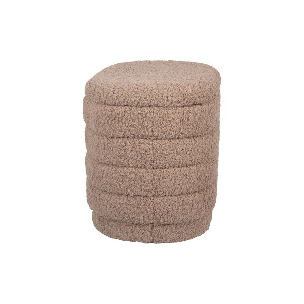 Pouf ovale marrone con contenitore Cuddly - Leitmotiv-image-3