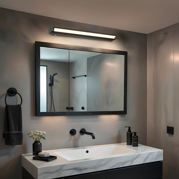 Lampada da parete LED nera opaca con intensità regolabile Fabrizio – Trio-image-1