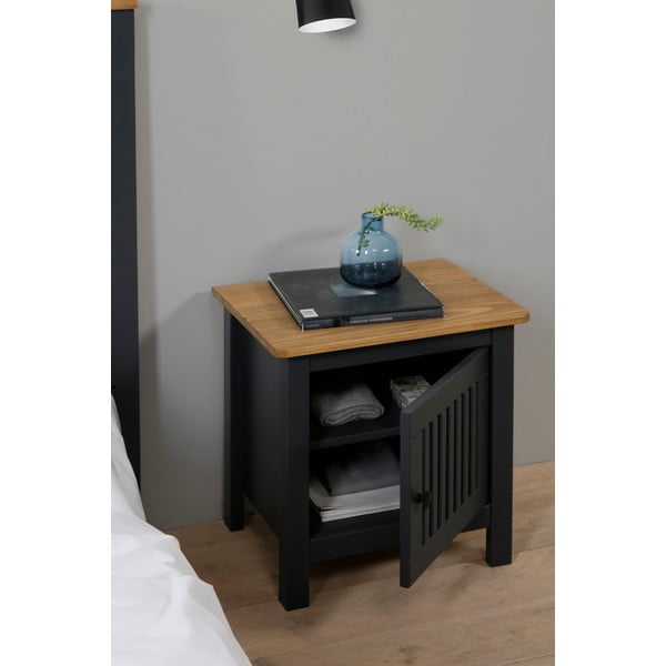 Comodino in legno grigio Bruna - Marckeric-image-1