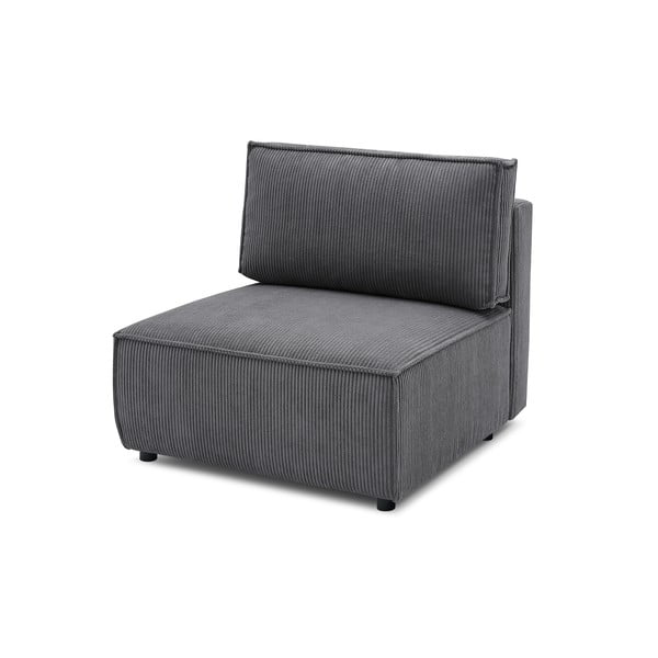 Modulo divano in velluto a coste grigio scuro, pezzo centrale Nihad modular - Bobochic Paris