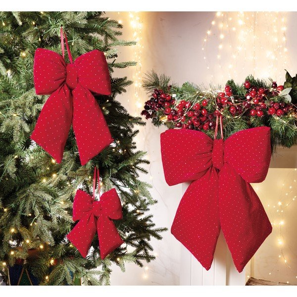 Decorazione natalizia da appendere in tessuto 28 cm Ribbon – Brandani-image-1