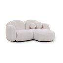 Divano angolare color crema (con penisola a destra/con chaise lounge) con rivestimento in bouclé Orbit – Ropez