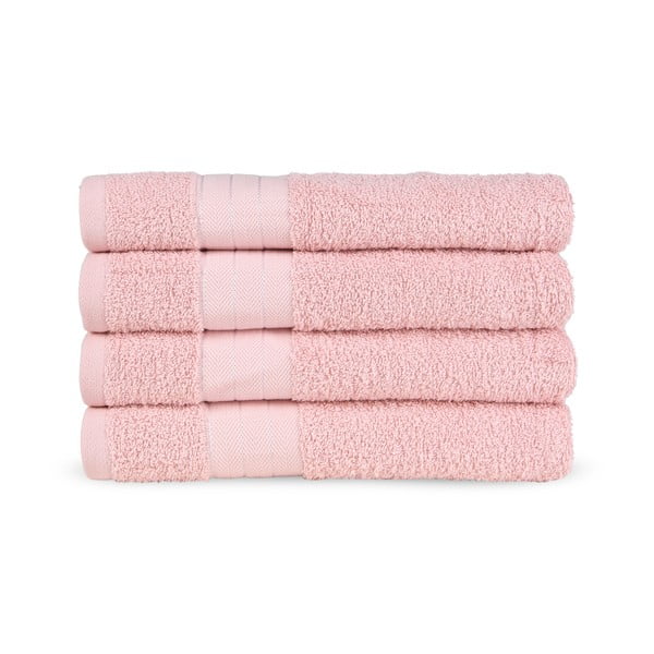 Set di 4 asciugamani in spugna di cotone rosa 50x100 cm - Good Morning