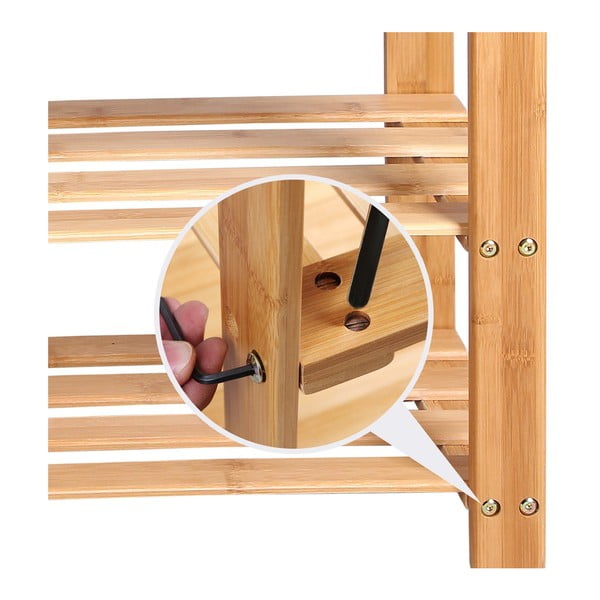 Scaffale in bambù per 8 paia di scarpe, larghezza 90 cm - Songmics-image-2