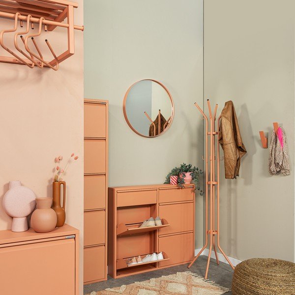 Appendiabiti color salmone in metallo ø 40x170 cm Jessy – Spinder Design-image-4