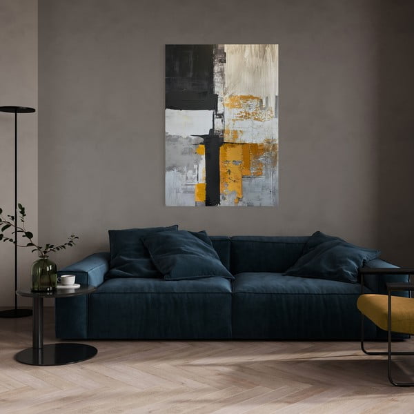 Quadro con elementi dipinti a mano 70x100 cm Jade – Styler-image-2
