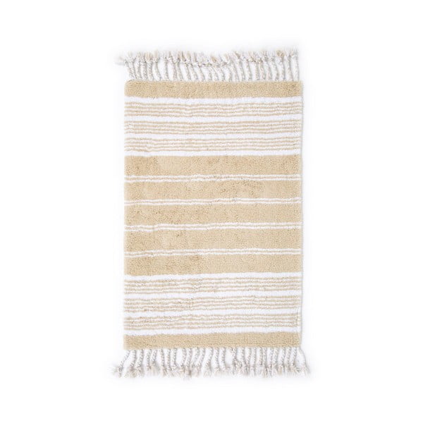 Tappeto da bagno in cotone beige, 70 x 110 cm Martil - Foutastic