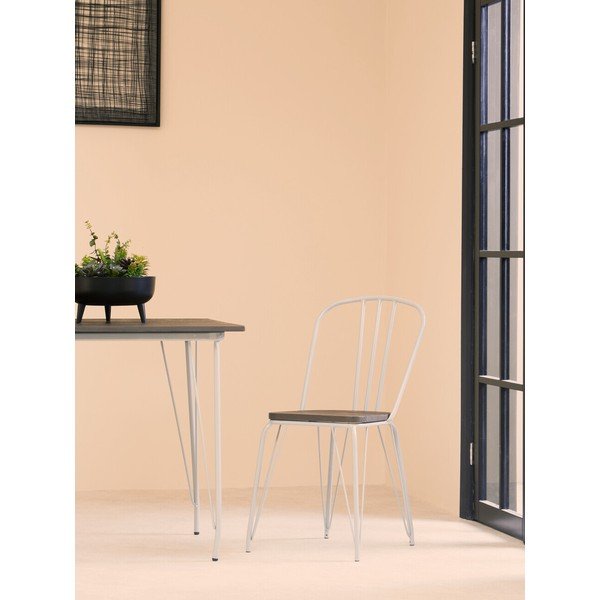 Sedia da pranzo grigia/colore naturale scuro in olmo massiccio District – Premier Housewares-image-1