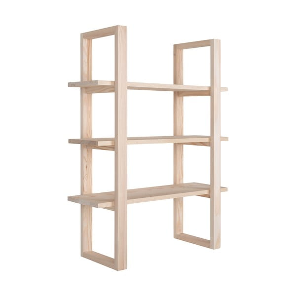 Scaffale a castello in legno massiccio di pavlovnia in colore naturale 48 cm Santiago - House Nordic-image-3