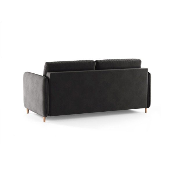 Divano grigio scuro per il riposo quotidiano con rivestimento in velluto 184 cm – Micadoni -image-3
