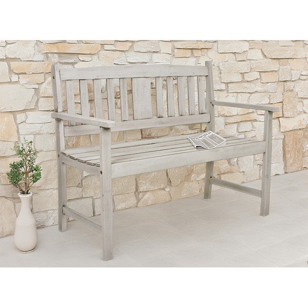 Panchina da giardino in legno grigio Stirling - Garden Pleasure-image-1