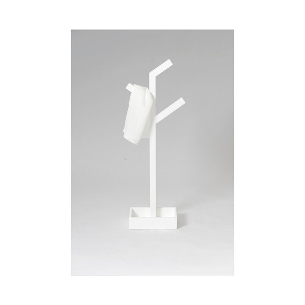 Bílý dřevěný stojan na osušky Wireworks Branch-image-2