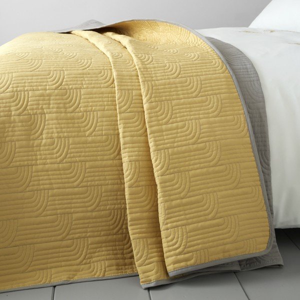 Coperta ricamata gialla Blossom, 240 x 260 cm Embroided Blossom - Catherine Lansfield-image-2