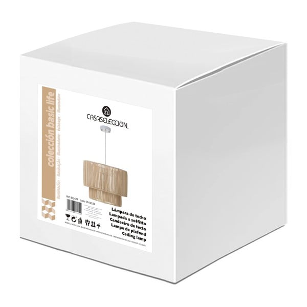 Lampada da soffitto in colore naturale con paralume in rattan ø 38 cm Natural Way - Casa Selección-image-3