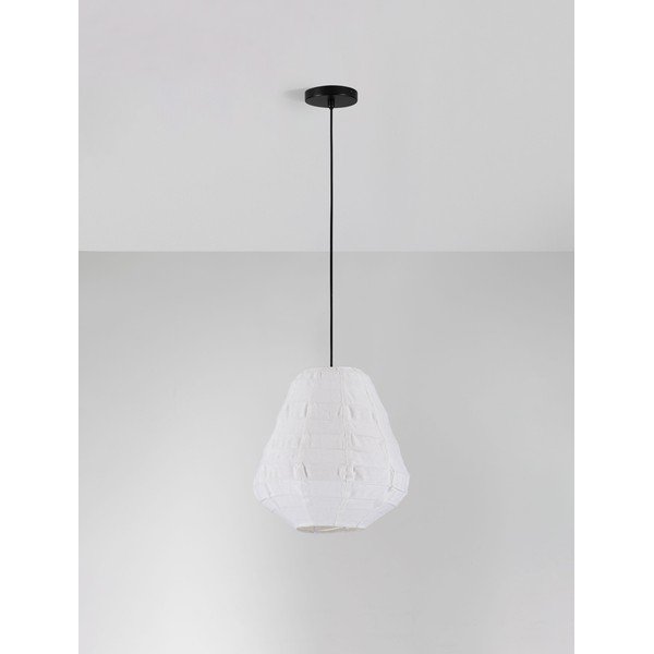 Lampadario bianco in lino ø 36 cm Linnet – Nova Luce-image-2