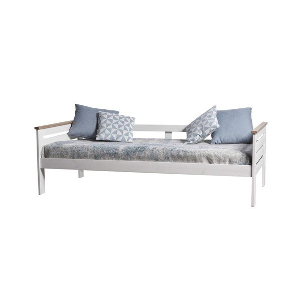 Letto singolo in pino massiccio bianco Alba, 90 x 190 cm - Marckeric-image-4