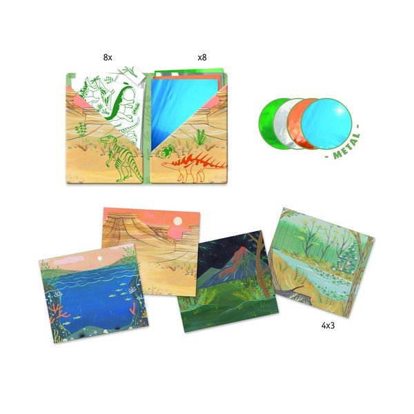 Set artistico con 4 immagini di dinosauri - Djeco-image-3