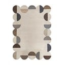 Tappeto greige in lana tessuto a mano 200x290 cm Mia Scallop Frame – Flair Rugs