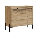 Cassettiera di colore naturale con effetto rovere 90x80x40 cm Mayra – Marckeric