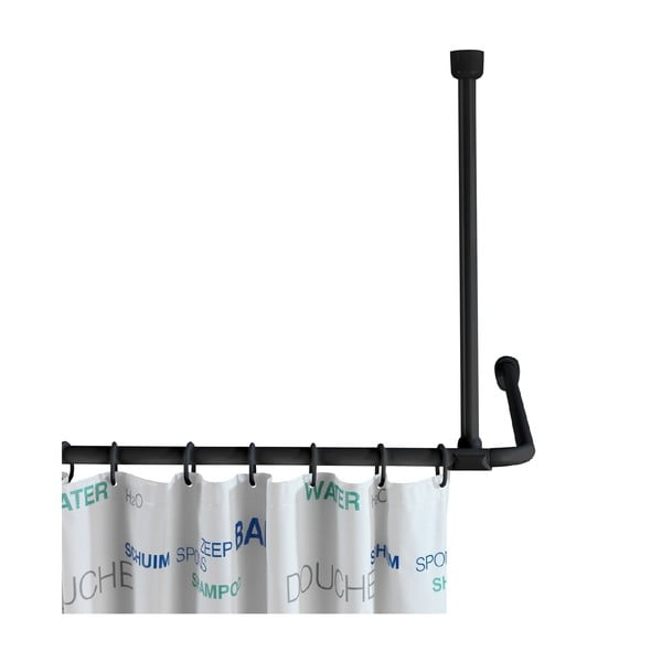 Supporto a soffitto nero per tenda doccia 57 cm - Wenko-image-1