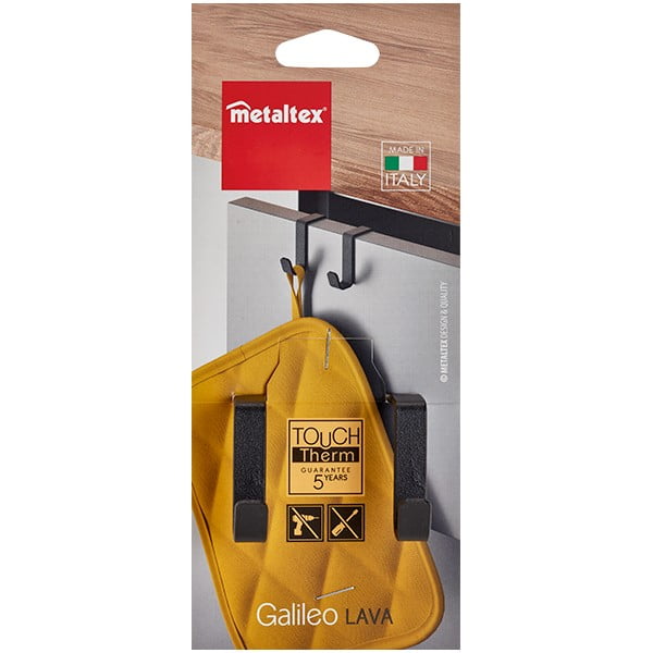 Gancio doppio nero Lava Galileo - Metaltex-image-3