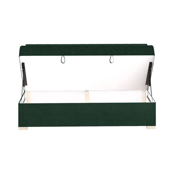 Letto da bambini verde scuro con contenitore con materasso incluso 90x200 cm Chill – Ghado-image-4