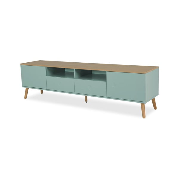 Tavolo TV verde con gambe in rovere, larghezza 192 cm Dot - Tenzo-image-2