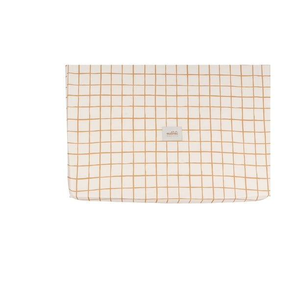 Lenzuolo per culla in cotone elasticizzato 80x160 cm Camel Check - Malomi Kids-image-2