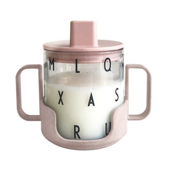 Tazza per bebè rosa Cresci con la tua tazza Grow with Your Cup - Design Letters