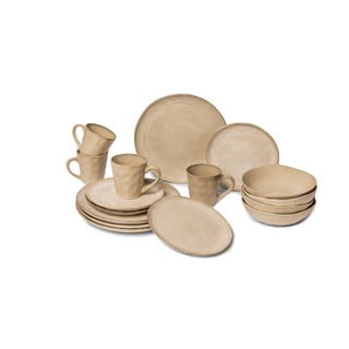 Set da pranzo in gres beige 16 pezzi Glosia - Bonami Selection