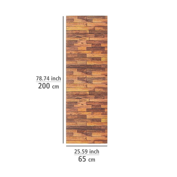 Tappetino da bagno in plastica marrone 65x200 cm Lambris - Wenko-image-3
