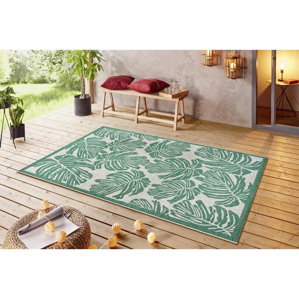 Tappeto per esterni verde e beige , 140 x 200 cm Monstera - NORTHRUGS-image-1